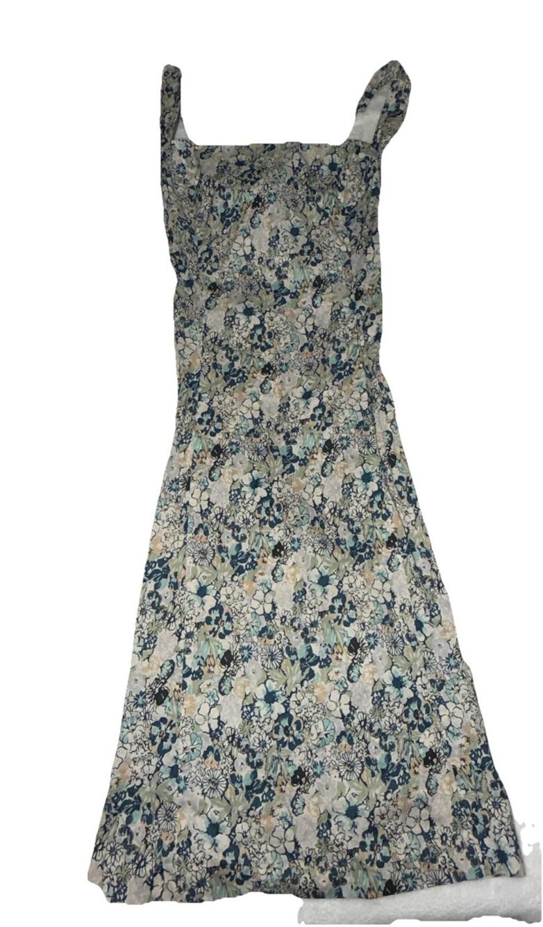 ABS Allen Schwartz Maxi Halter Dress Womens 6 Multi Spring Floral Sundress AA10